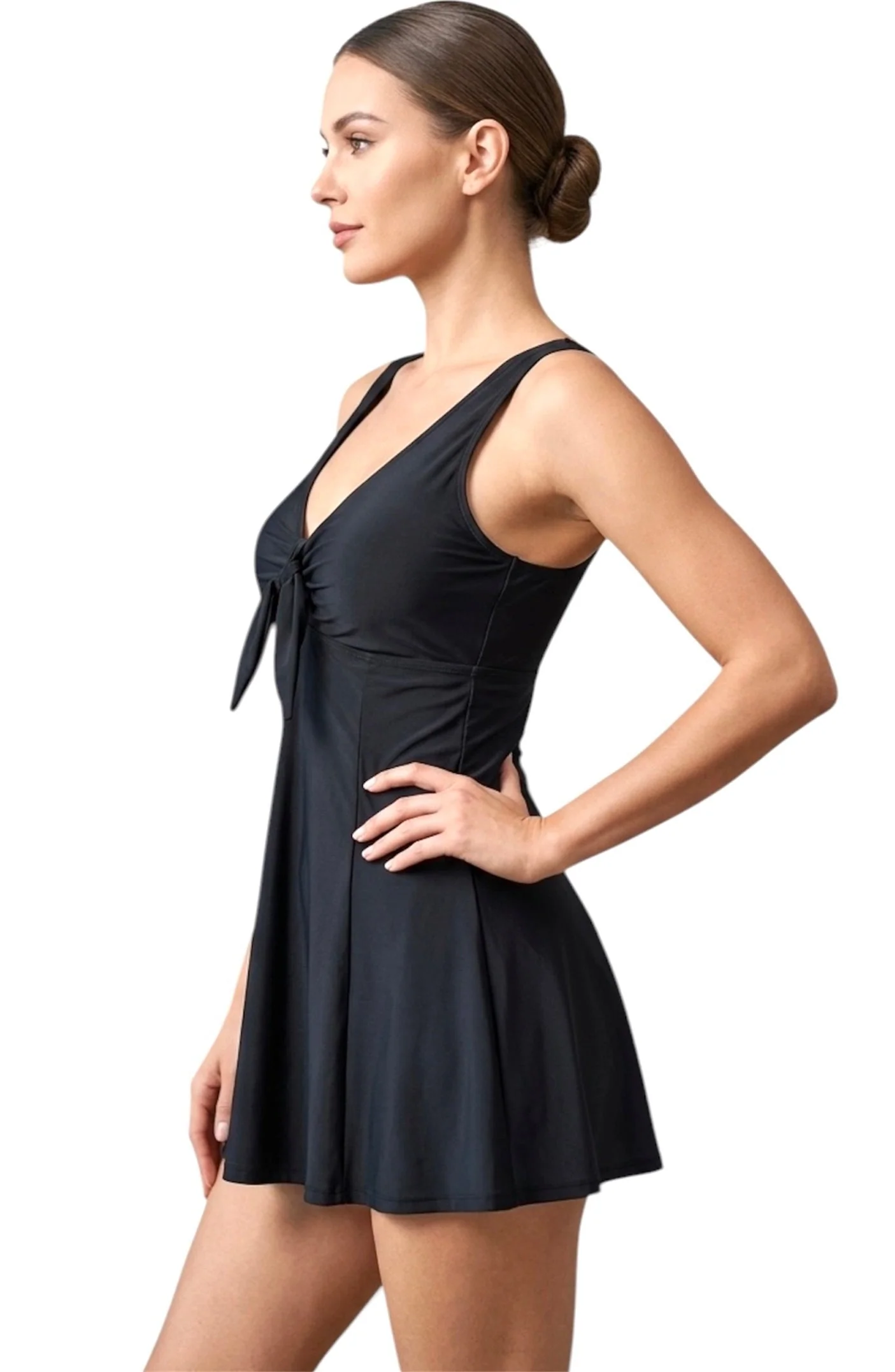 Marina West PF838 Skirted Maillot Swimsuit (Black) - Image 2