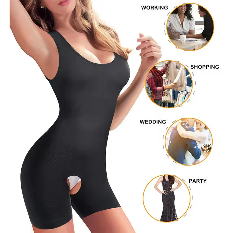 Plus Size Camisole Shapewear Bodysuit – Tummy Control Butt Lift Breast Support Open-Crotch Body Shaper for Women - Image 5