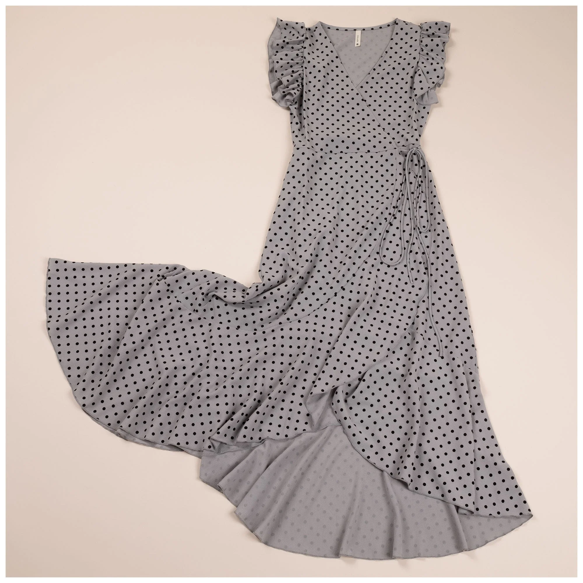 Polka Dot Maxi Wrap Dress - Image 7