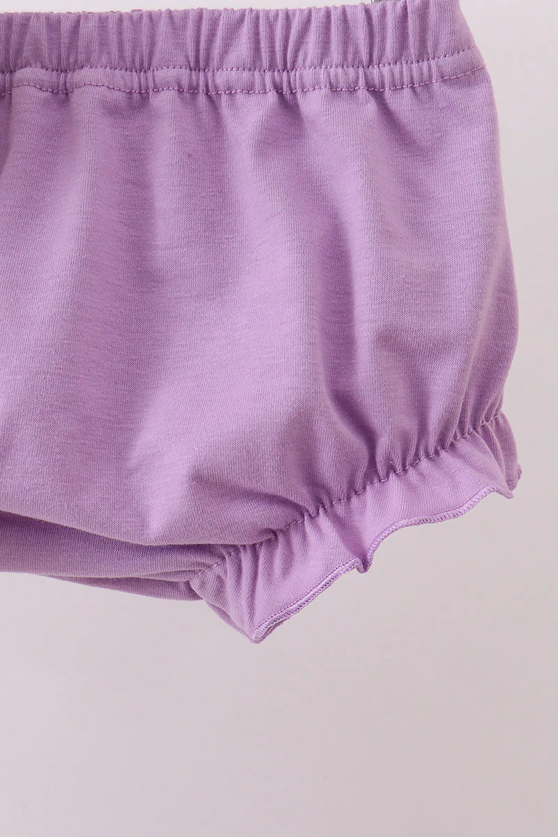 Purple Floral Smocked Bloomer Set - Image 2