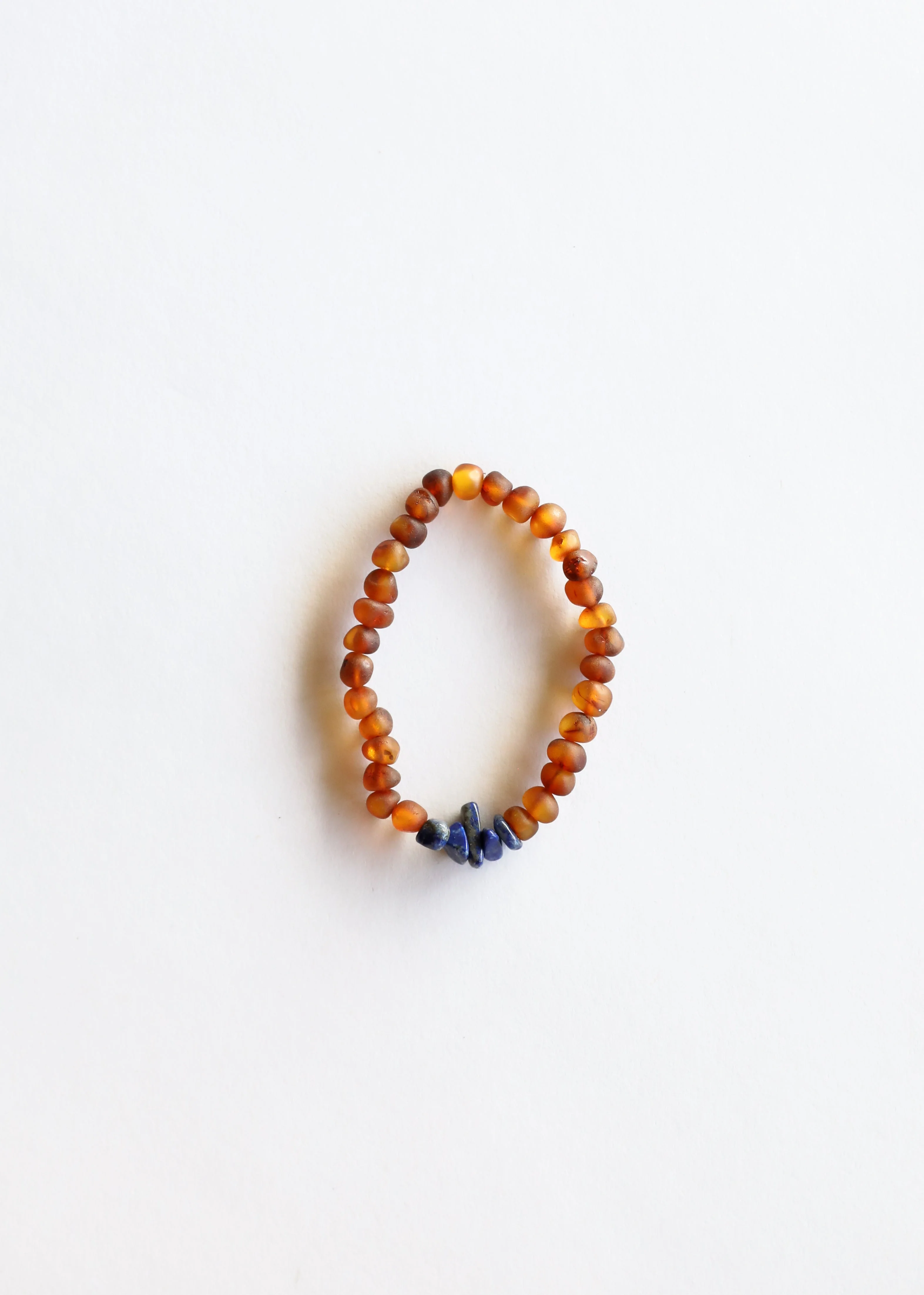 Raw Cognac Baltic Amber + Lapis Lazuli || Bracelet Set - Image 2