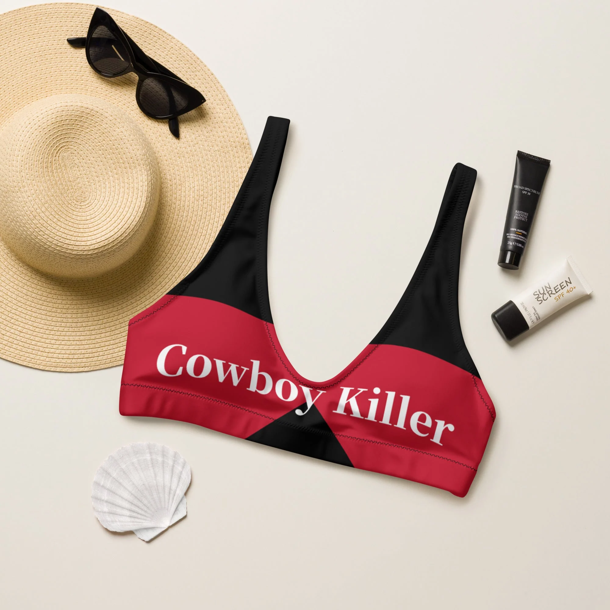 Ready to Ship Yeehaw Cowboy Killer Bikini Top Size Medium - Image 3