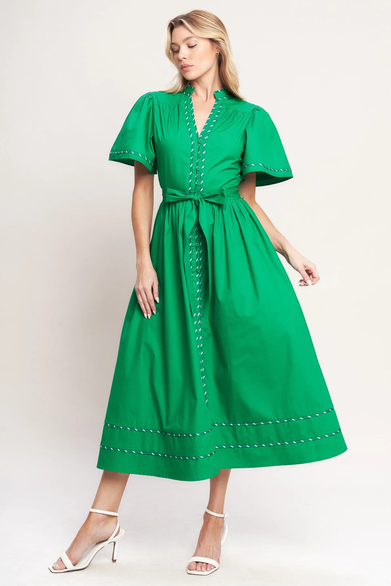 Resort Escape Woven Midi Dress - Image 12
