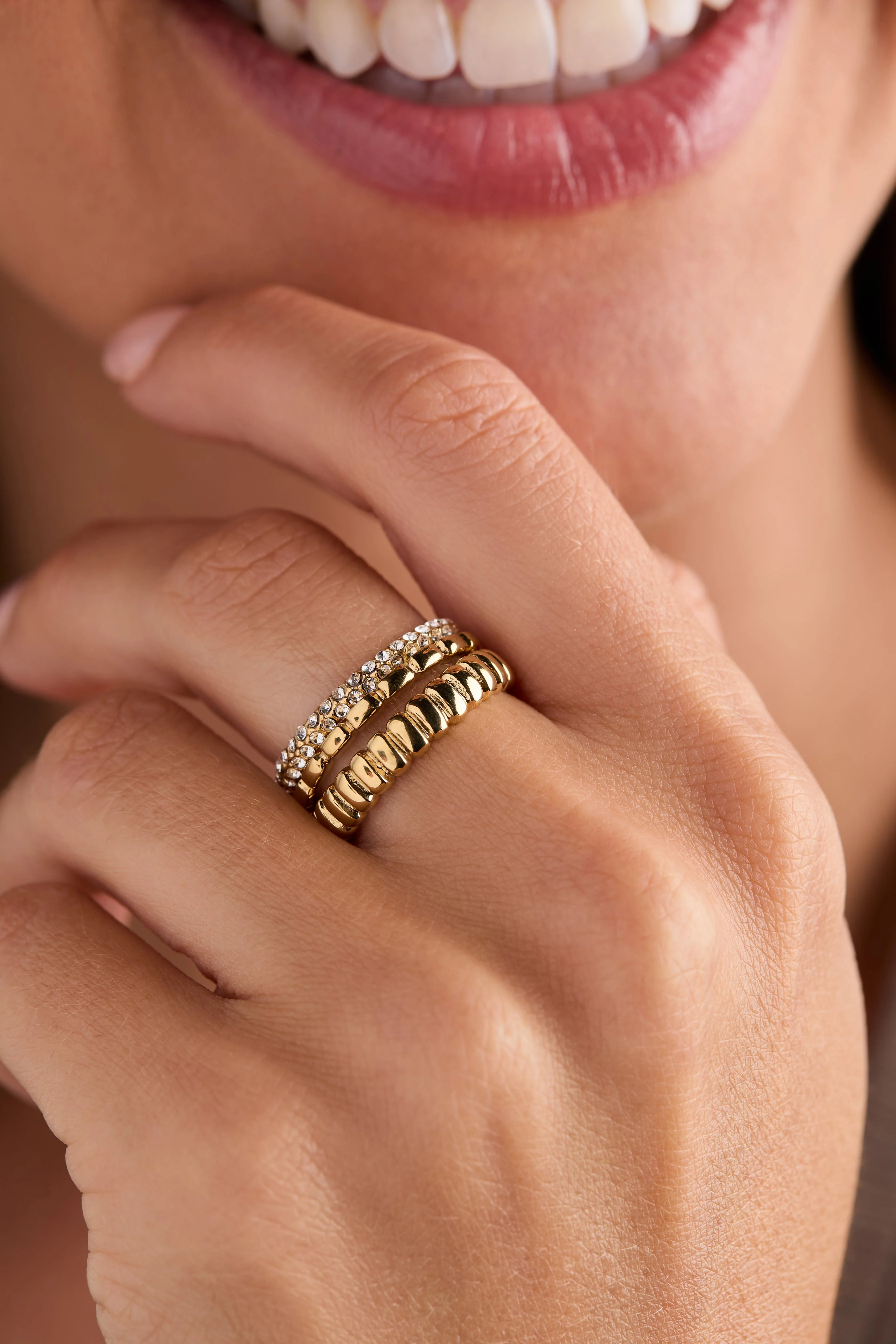 Ribbed Stacking Ring Set of 3 - Image 2