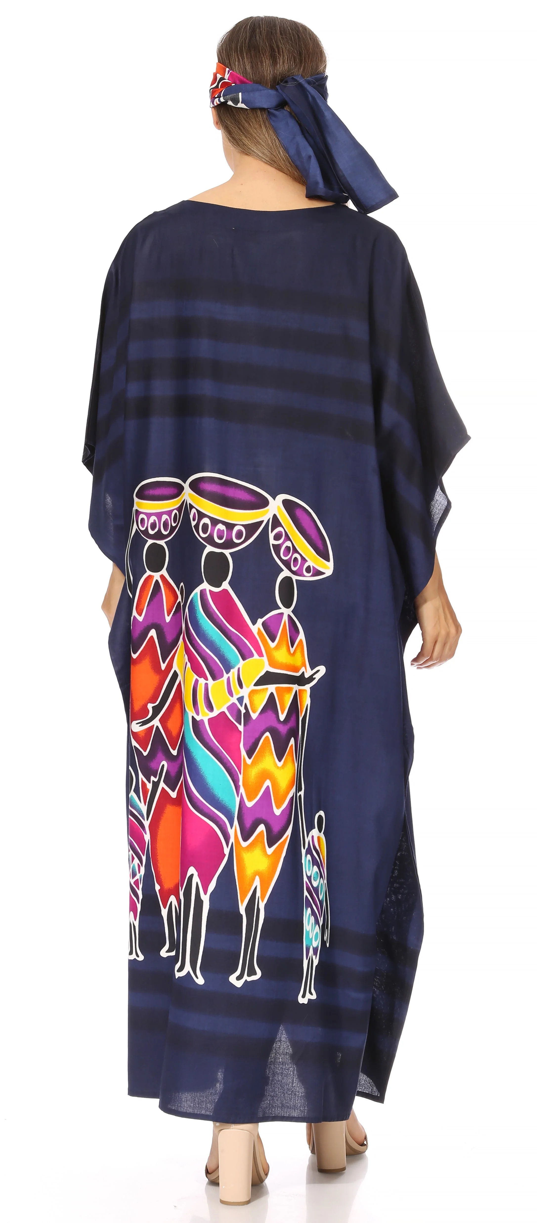 Sakkas Mera Women's Long Loose Short Sleeve Summer Casual Caftan Kaftan Dress - Image 112