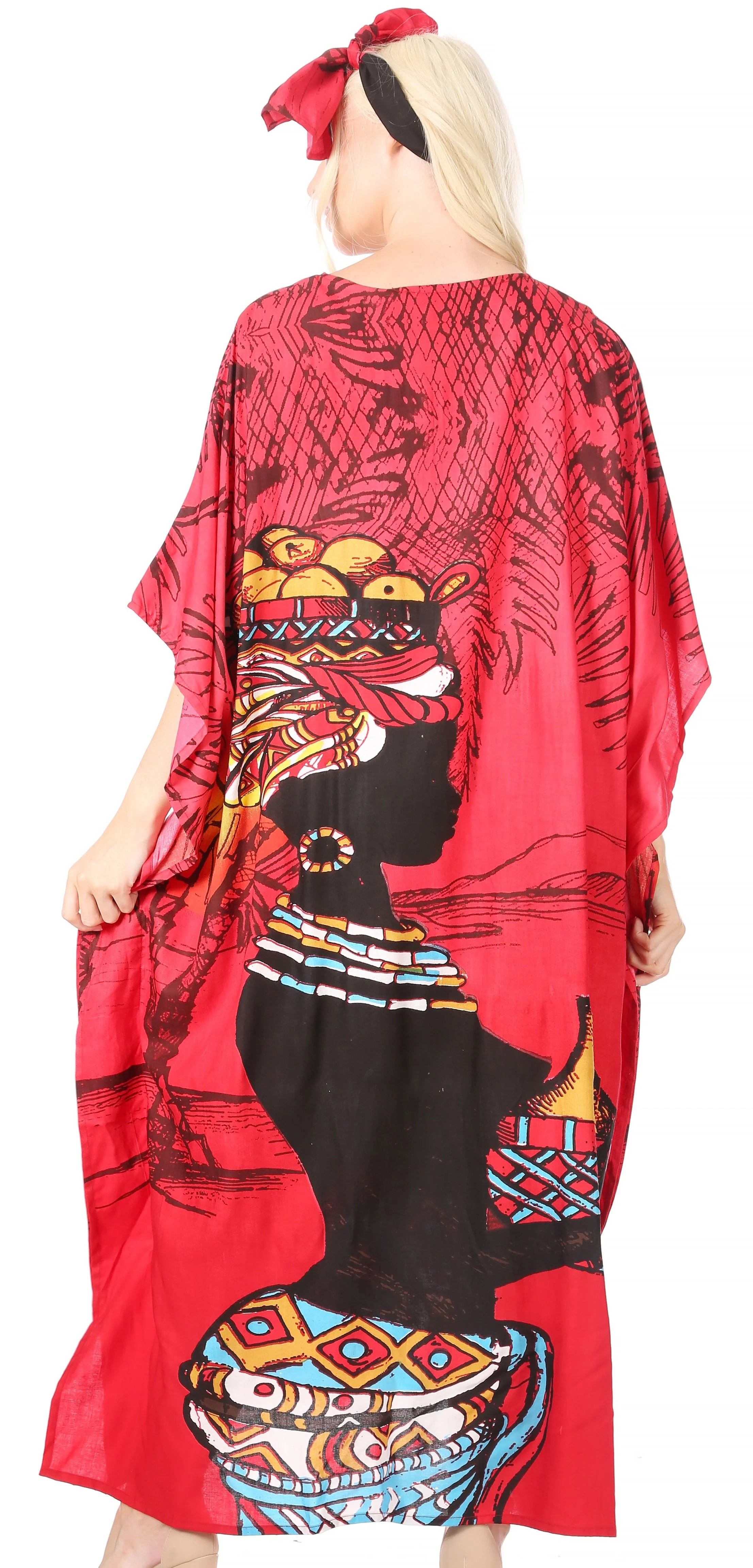 Sakkas Mera Women's Long Loose Short Sleeve Summer Casual Caftan Kaftan Dress - Image 37