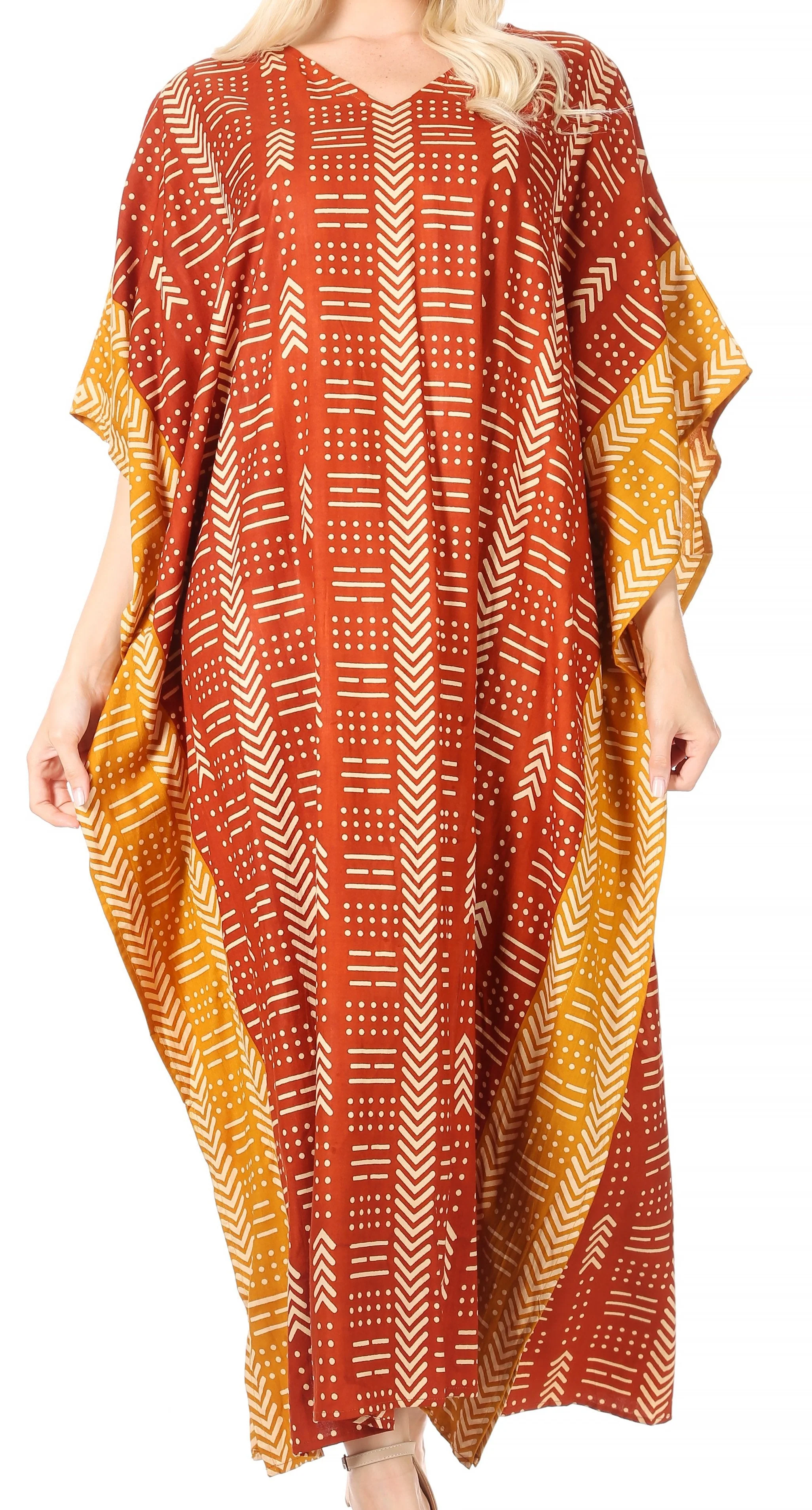 Sakkas Mera Women's Long Loose Short Sleeve Summer Casual Caftan Kaftan Dress - Image 64
