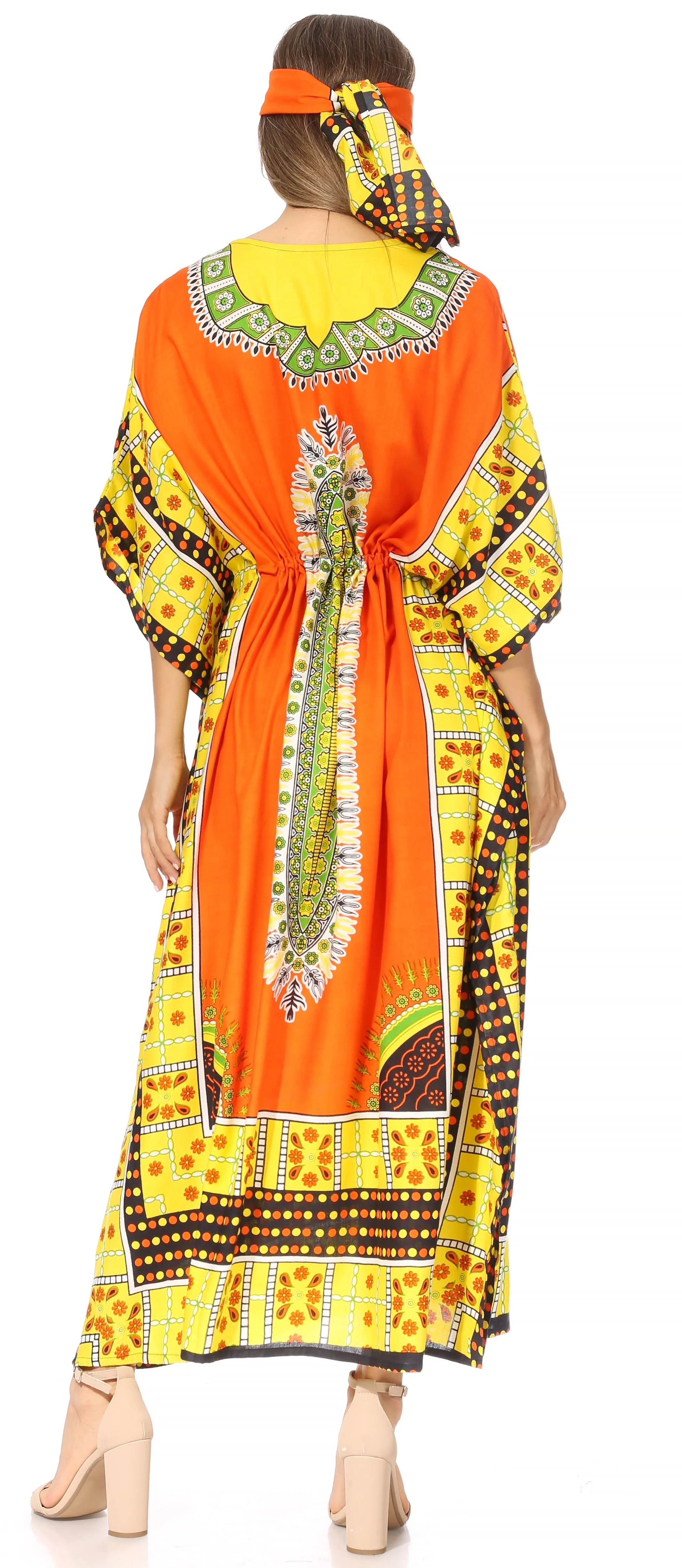 Sakkas Mera Women's Long Loose Short Sleeve Summer Casual Caftan Kaftan Dress - Image 67