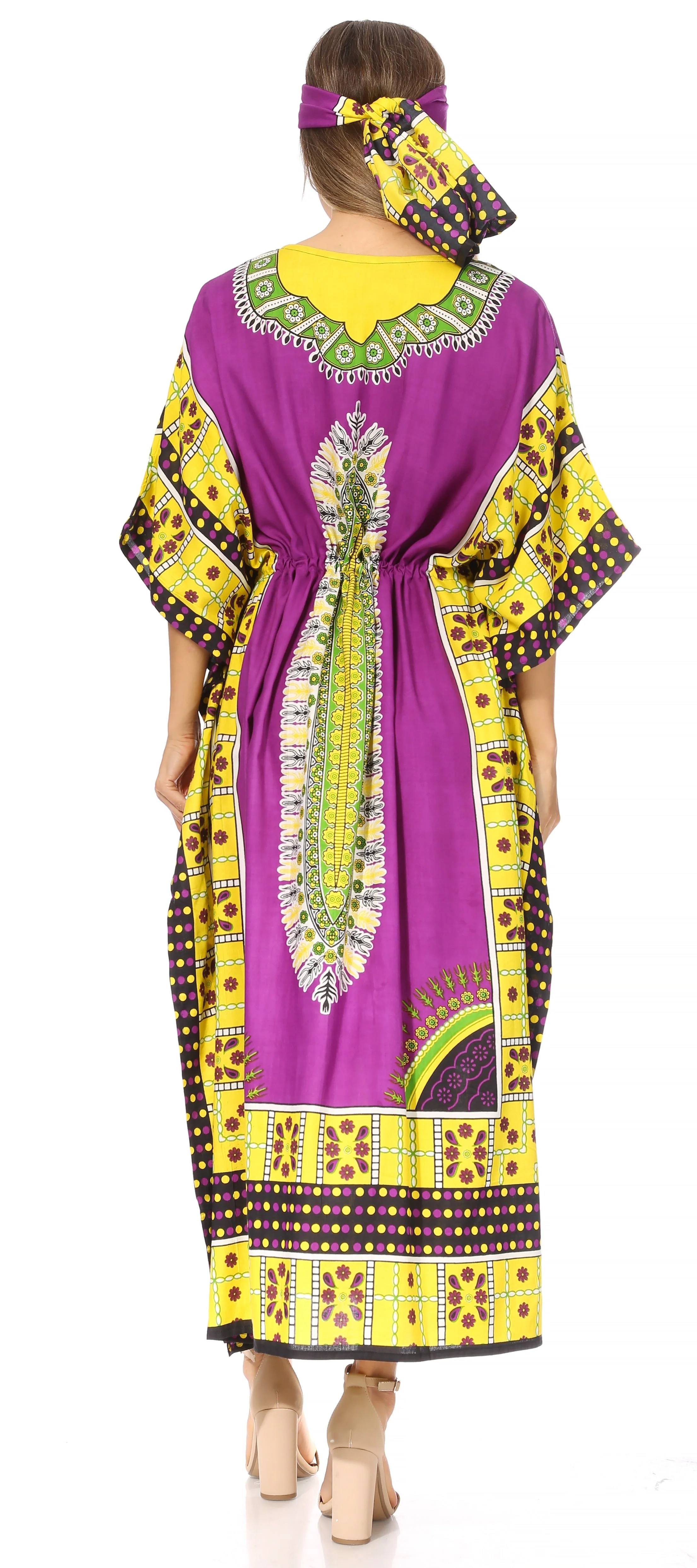 Sakkas Mera Women's Long Loose Short Sleeve Summer Casual Caftan Kaftan Dress - Image 72