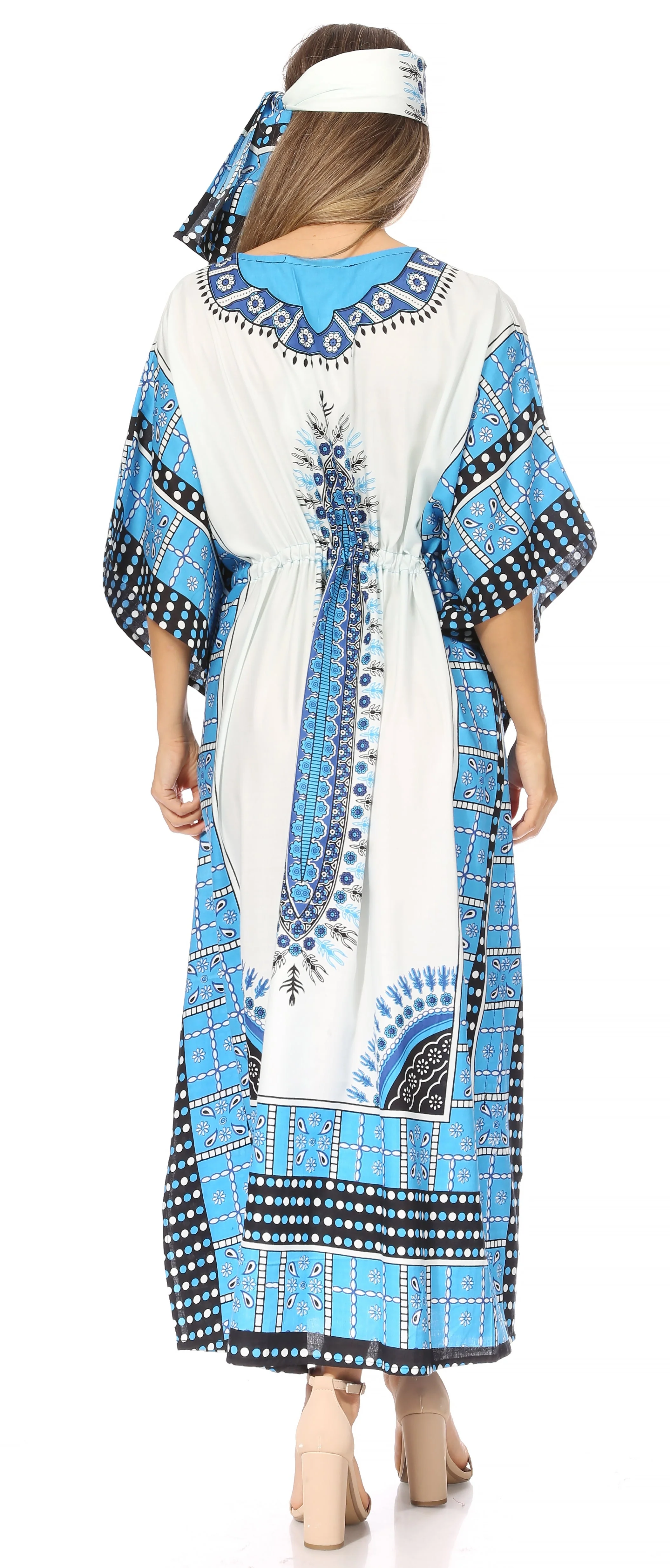 Sakkas Mera Women's Long Loose Short Sleeve Summer Casual Caftan Kaftan Dress - Image 82