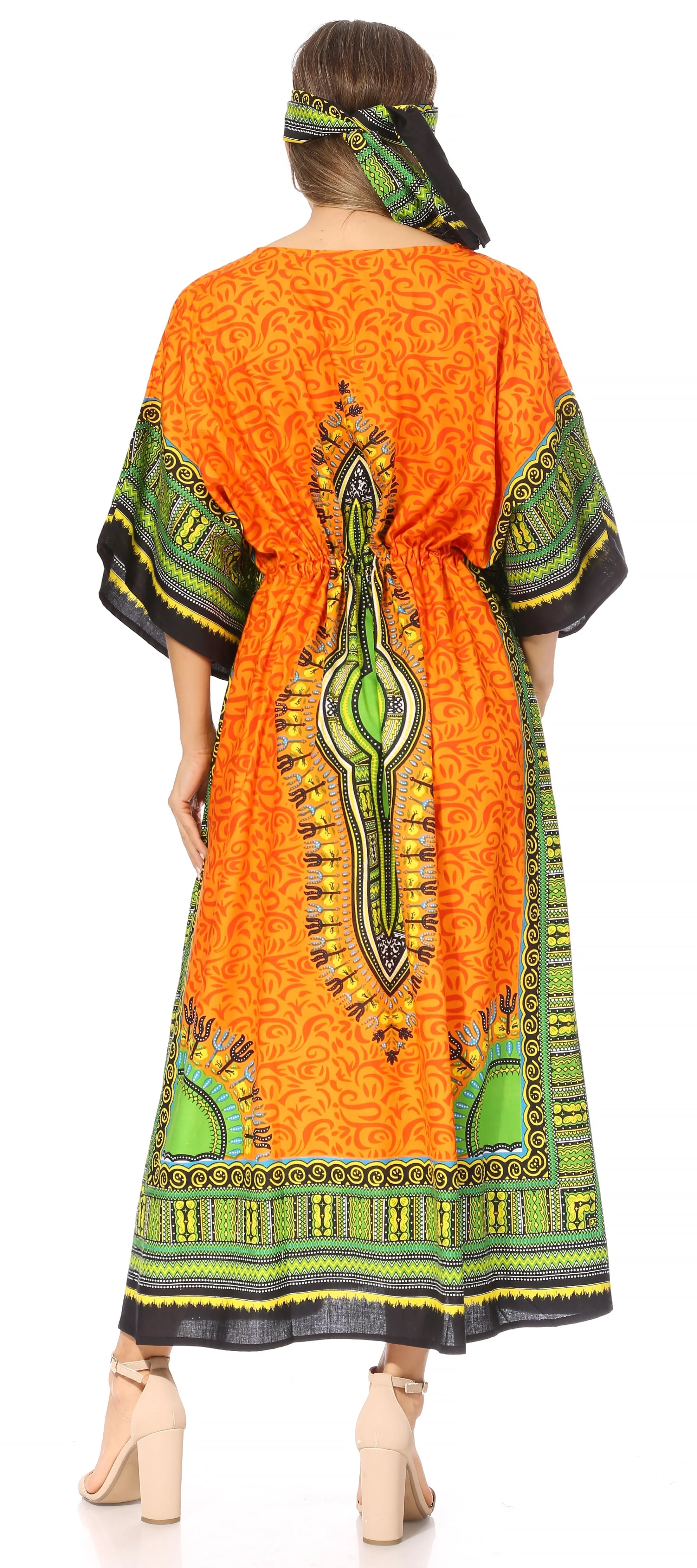 Sakkas Mera Women's Long Loose Short Sleeve Summer Casual Caftan Kaftan Dress - Image 97