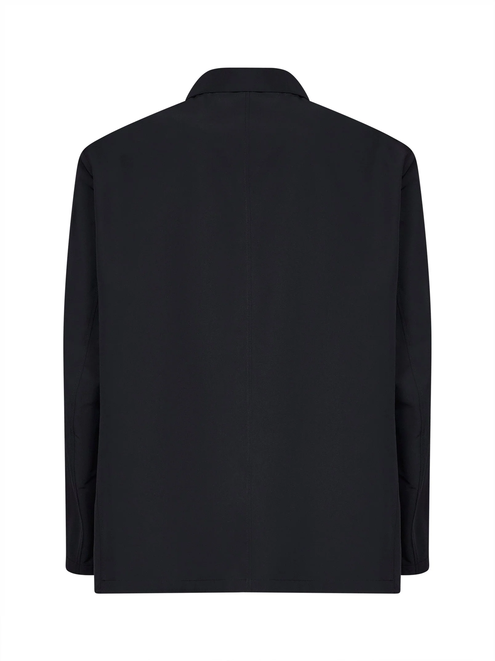 Single-Breasted Waterproof Jacket Black - Image 2