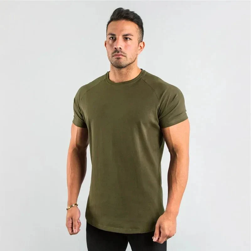 T Shirt Men Casual Short Sleeve Muscle Joggers Bodybuilding Tshirt Male Gym Fitness Tops Tee Streetwear Slim Fit Summer T-shirt - Image 4