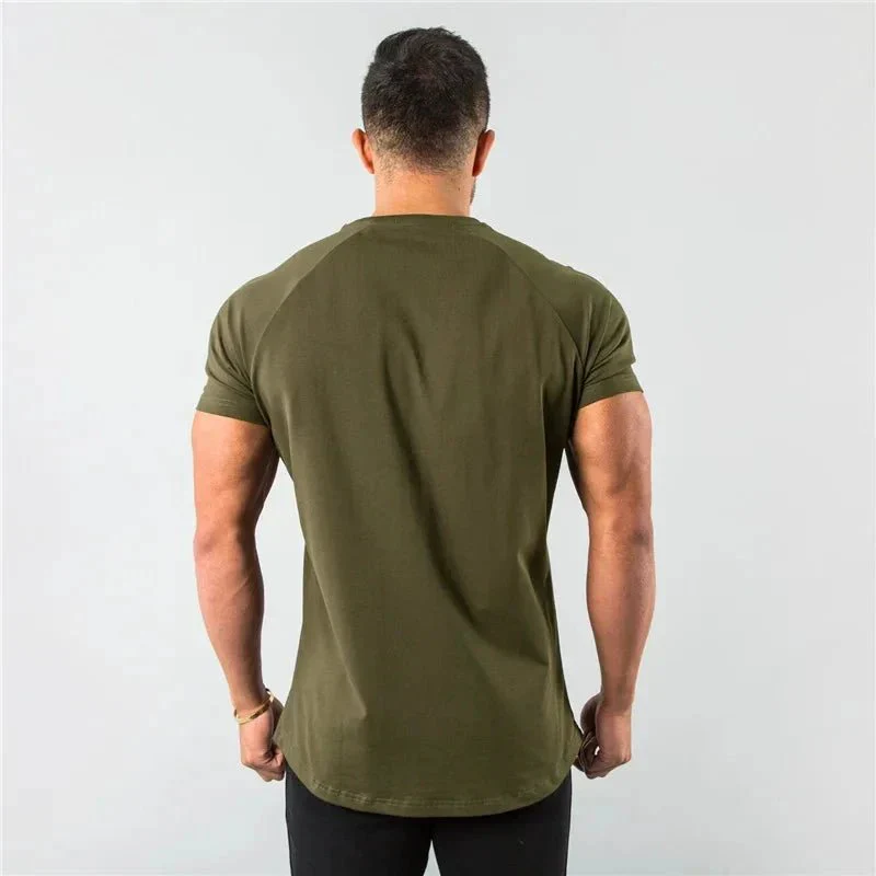 T Shirt Men Casual Short Sleeve Muscle Joggers Bodybuilding Tshirt Male Gym Fitness Tops Tee Streetwear Slim Fit Summer T-shirt - Image 6