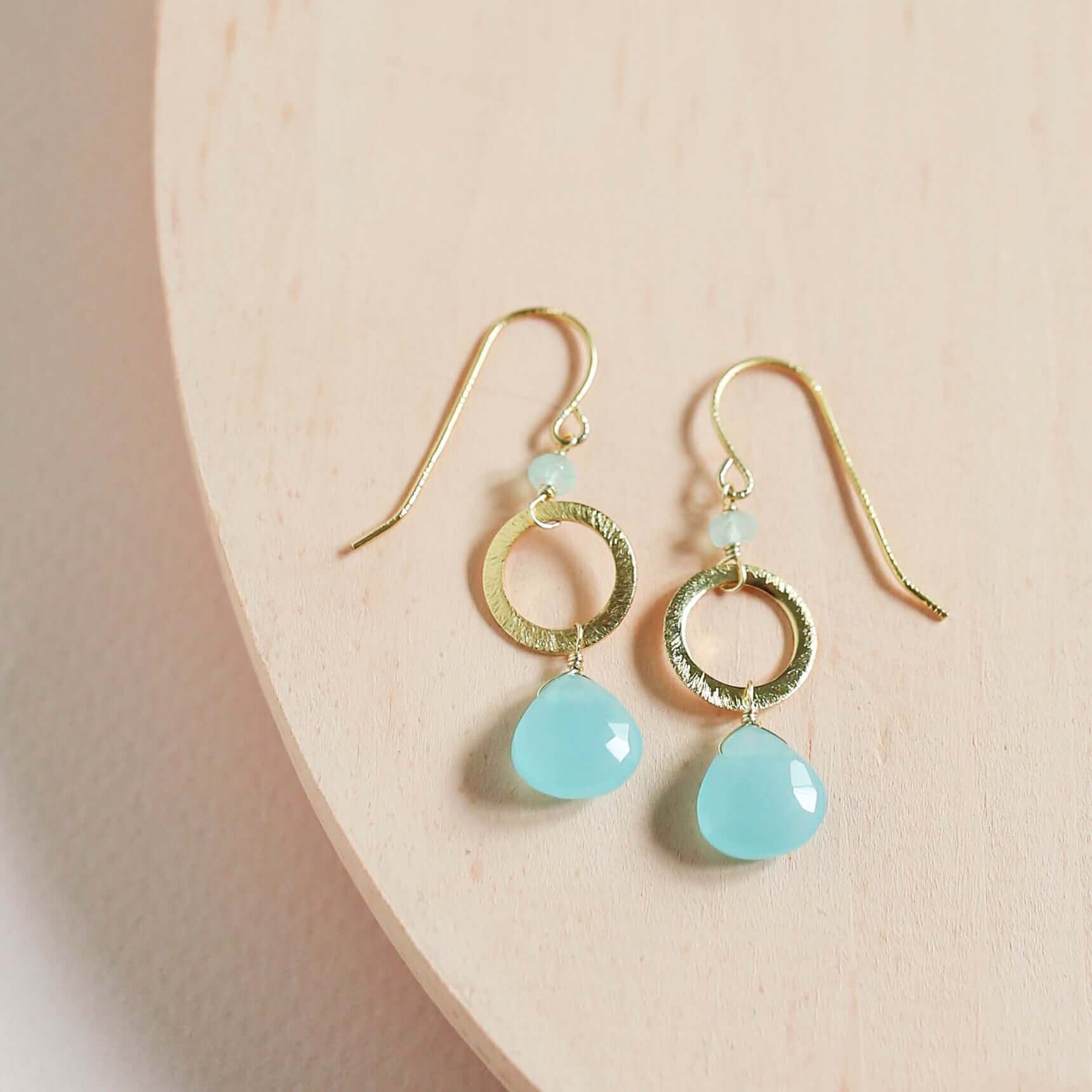 The Airie Earring - Blue Chalcedony Gold - Image 2