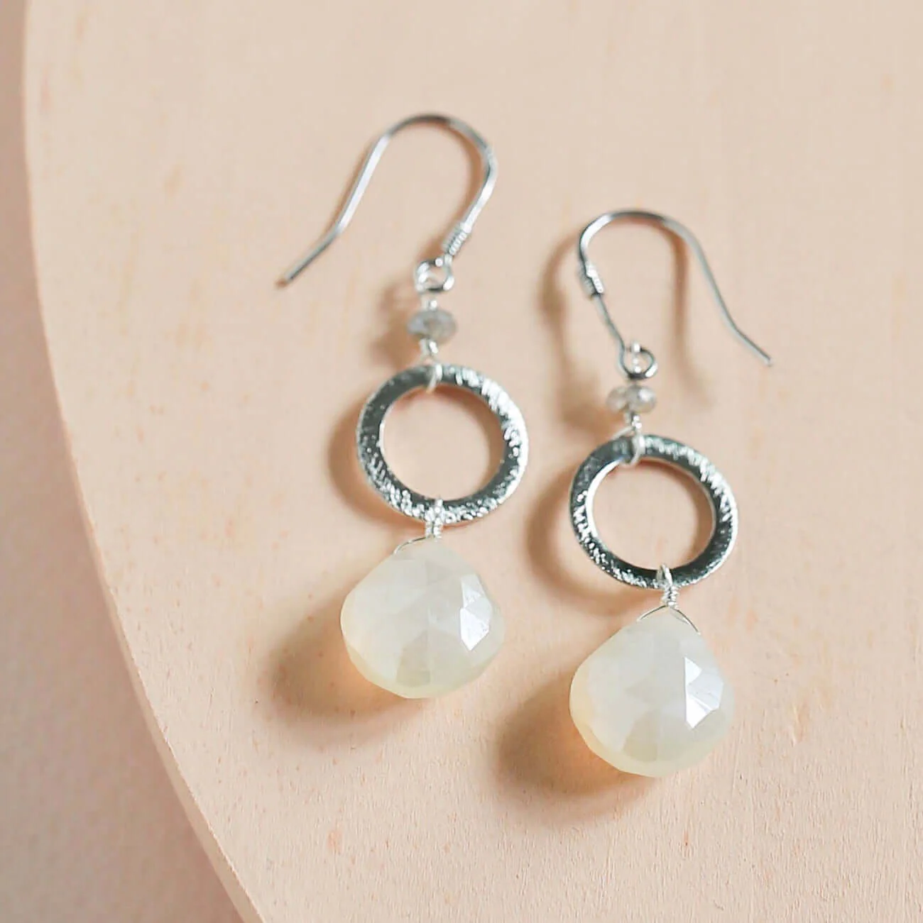 The Airie Earring - White Chalcedony Gold - Image 5