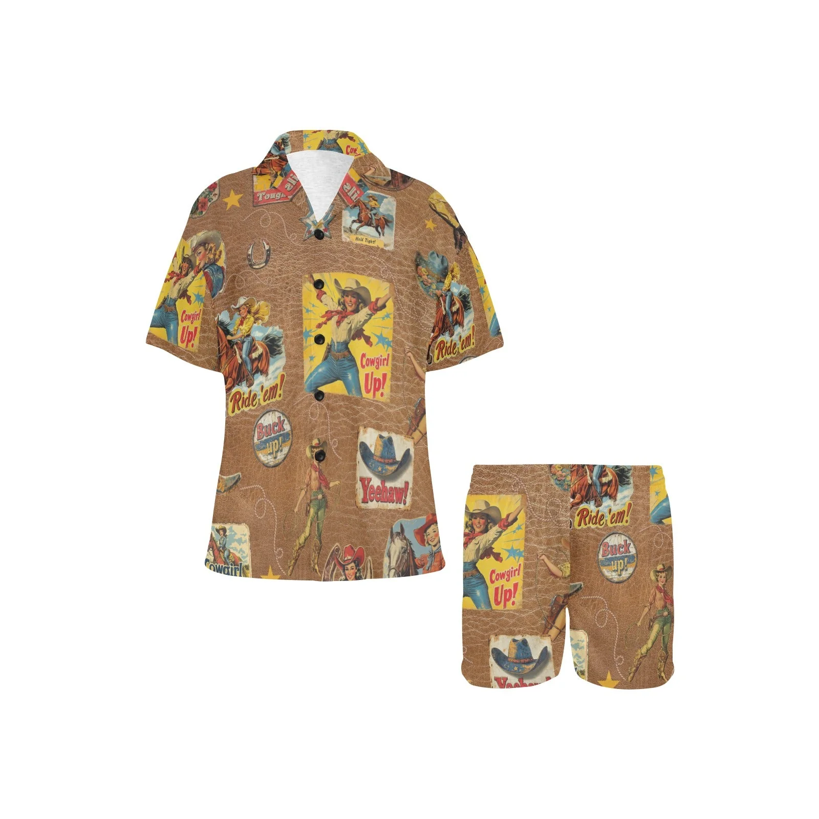 Vintage Cowgirl Collage Pajama Set - Image 3