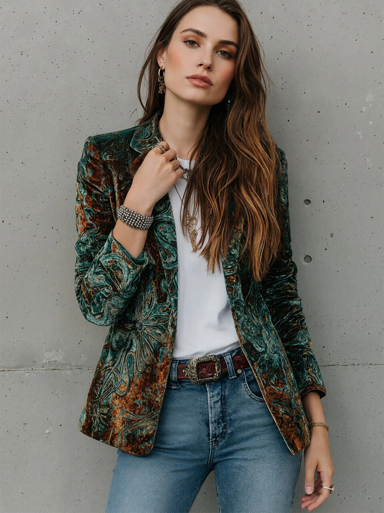 Women’s Printed Suit Jacket with Lining – Autumn Winter Casual Commuter Blazer - Image 5